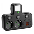 Steckdosenleiste mit Schalter und LED-Beleuchtung LINEA PRO – 2x SCHUKO + 3x USB A/C 4000K schwarz