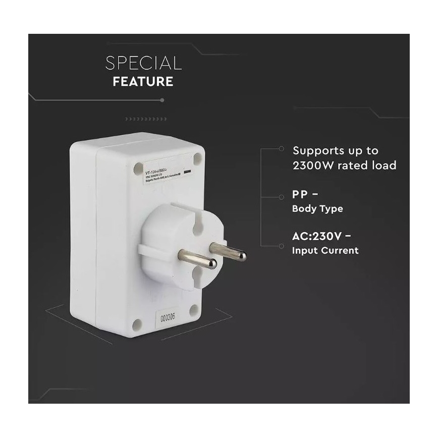 Steckdosensplitter 4x2,5A/230V