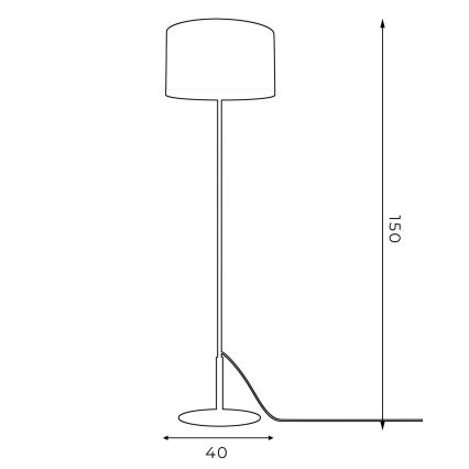 Stehlampe ARDEN 1xE27/60W/230V schwarz/gold