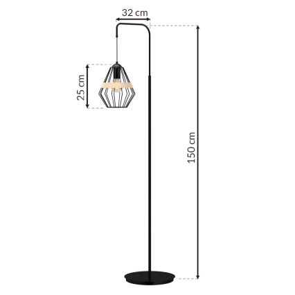 Stehlampe CLIF 1xE27/60W/230V