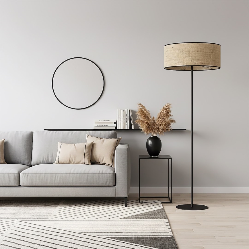 Stehlampe ECO 1xE27/15W/230V Beige/Rattan