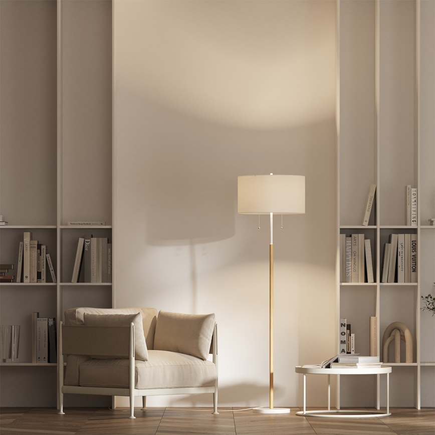 Stehlampe FOGO 2xE27/15W/230V weiß/beige