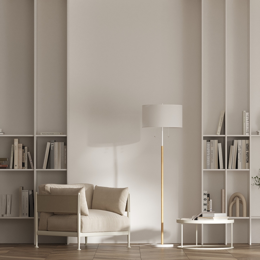 Stehlampe FOGO 2xE27/15W/230V weiß/beige