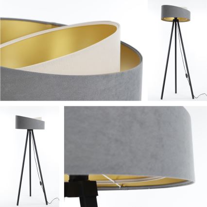 Stehlampe GALAXY 1xE27/60W/230V grau/creme/wenge