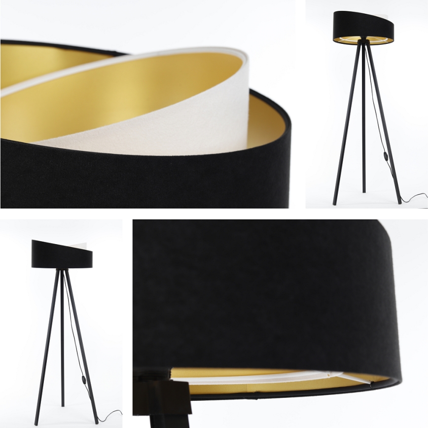 Stehlampe GALAXY 1xE27/60W/230V schwarz/weiß/wenge