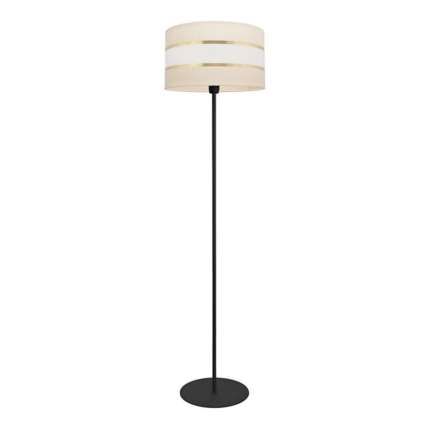 Stehlampe HELEN 1xE27/15W/230V Cremefarbe/schwarz/gold