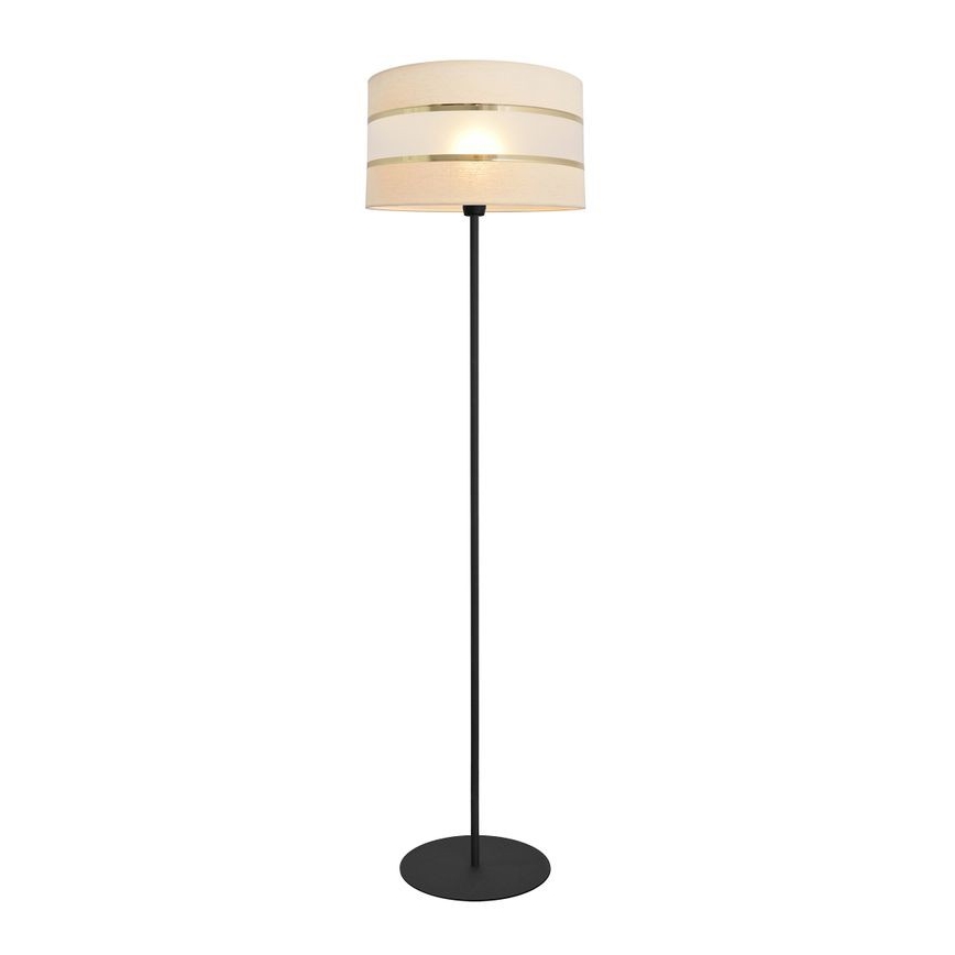 Stehlampe HELEN 1xE27/15W/230V Cremefarbe/schwarz/gold