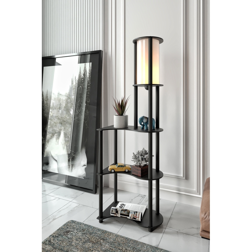 Stehlampe mit Ablagen NOTO 1xE27/40W/230V schwarz