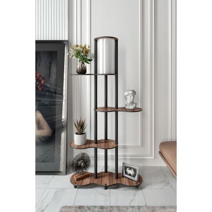 Stehlampe NOTO mit Ablagen, 1xE27/40W/230V, braun/schwarz