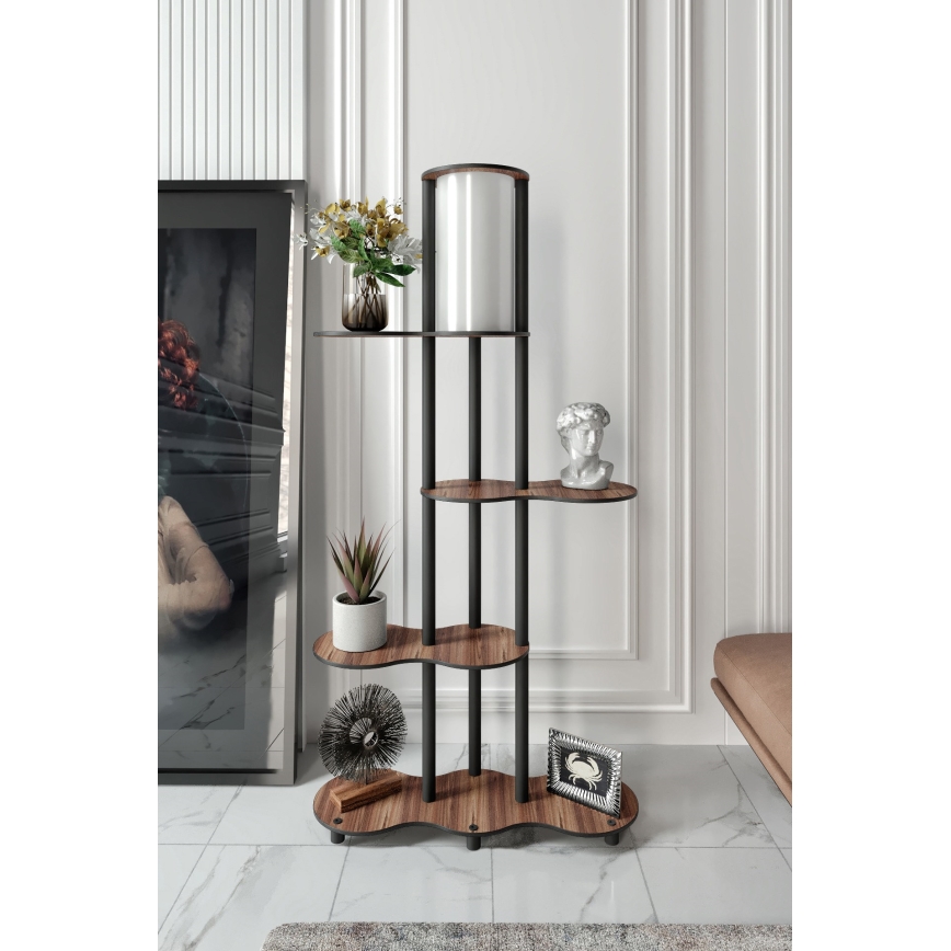 Stehlampe NOTO mit Ablagen, 1xE27/40W/230V, braun/schwarz