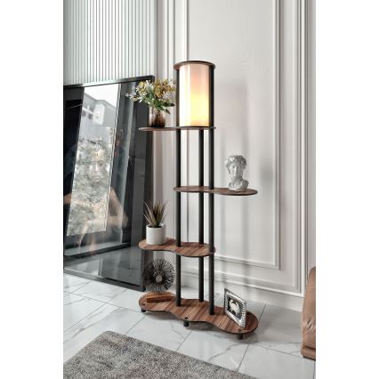 Stehlampe NOTO mit Ablagen, 1xE27/40W/230V, braun/schwarz