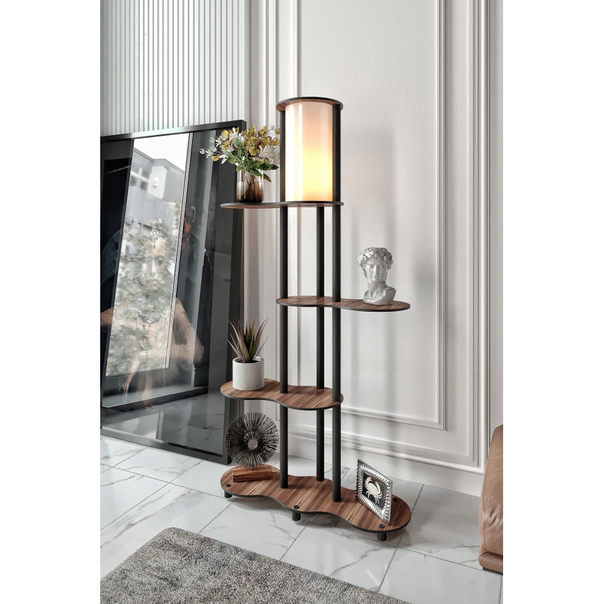 Stehlampe NOTO mit Ablagen, 1xE27/40W/230V, braun/schwarz