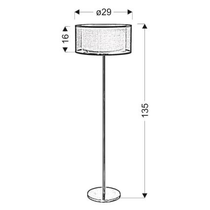 Stehlampe SOLO 3xE14/40W/230V grau/chrom glänzend