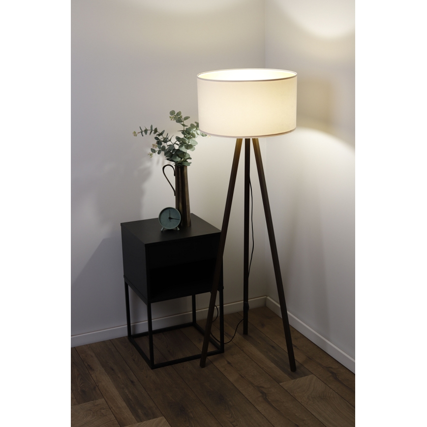 Stehlampe STANDART 1xE27/60W/230V creme/wenge