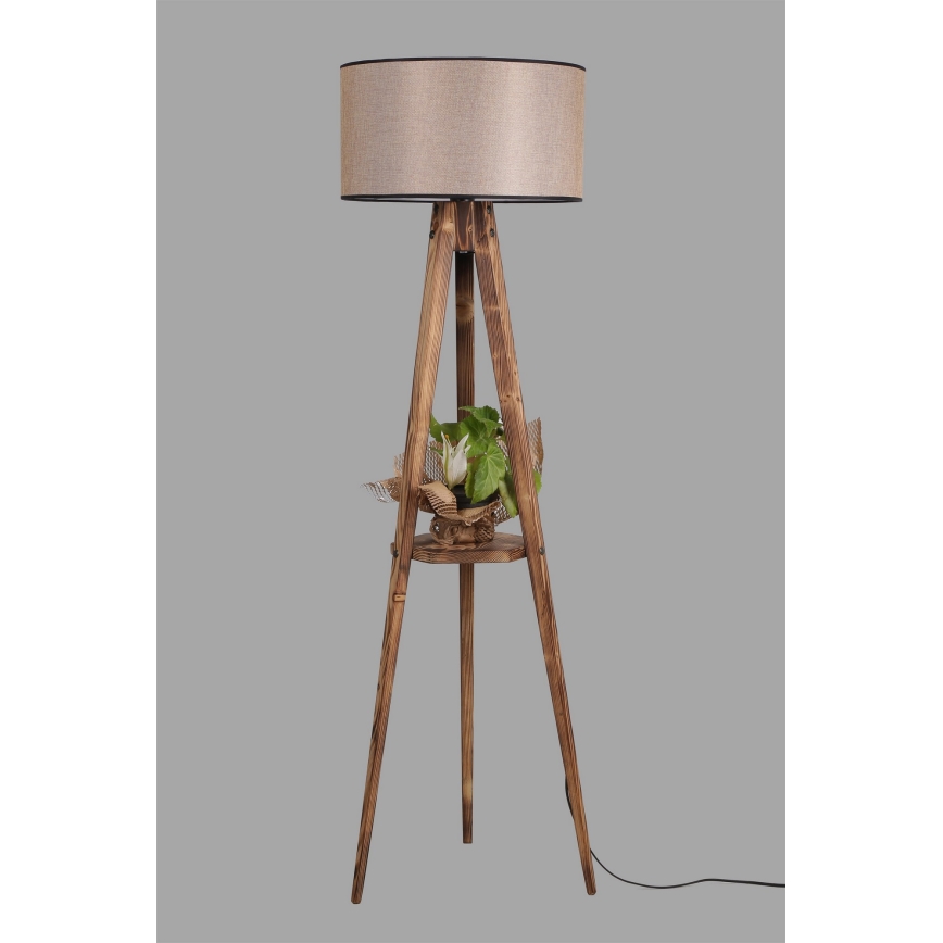 Stehlampe TRIPOD 1xE27/60W/230V beige/braun