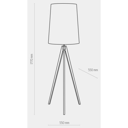 Stehlampe WALZ 1xE27/25W/230V grau/Holz