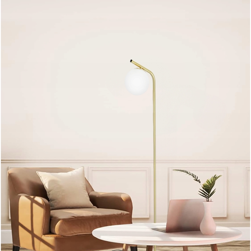 Stehleuchte 1xE27/40W/230V gold/weiß