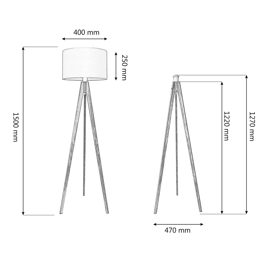Stehleuchte ALBA 1xE27/15W/230V cremefarben/Eiche