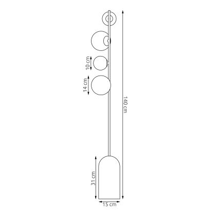 Stehleuchte ETNO 4xG9/8W/230V weiß