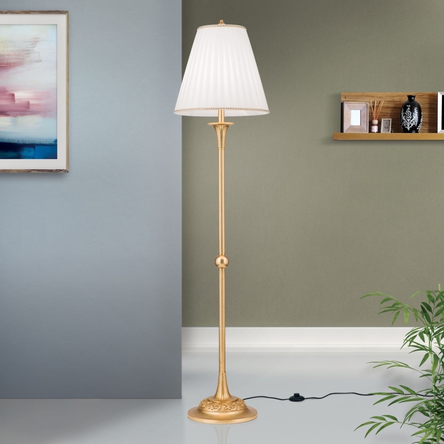 Stehleuchte FONSA 1xE27/60W/230V weiß/golden
