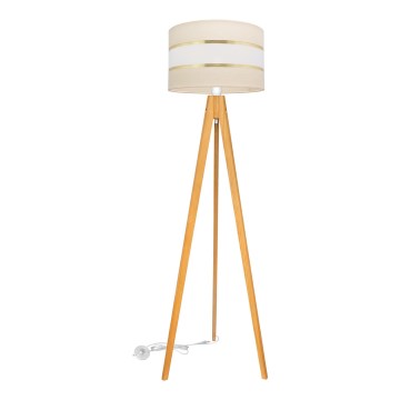 Stehleuchte HELEN 1xE27/15W/230V cremefarben/golden/Eiche