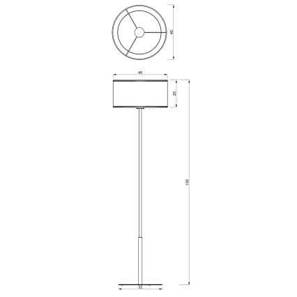 Stehleuchte LOFT SHADE 1xE27/60W/230V weiß/golden
