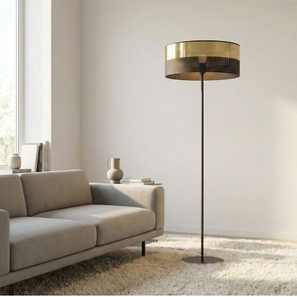 Stehleuchte LUX 1xE27/15W/230V schwarz/gold