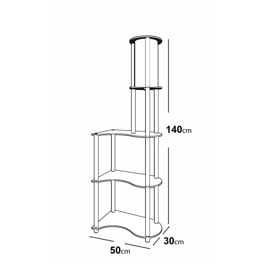 Stehleuchte mit Ablagen 1xE27/40W/230V 140 cm schwarz/braun