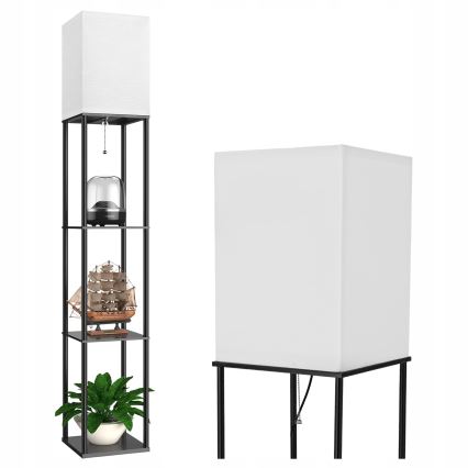 Stehleuchte mit Ablagen 1xE27/40W/230V schwarz/weiß