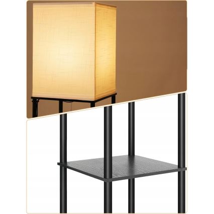 Stehleuchte mit Ablagen 1xE27/40W/230V schwarz/weiß