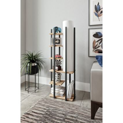 Stehleuchte mit Ablagen MODA DOR 1xE27/40W/230V schwarz/braun