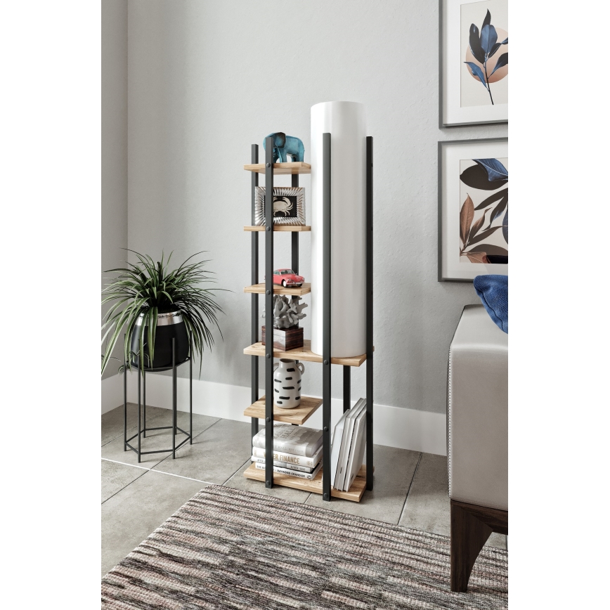 Stehleuchte mit Ablagen MODA DOR 1xE27/40W/230V schwarz/braun