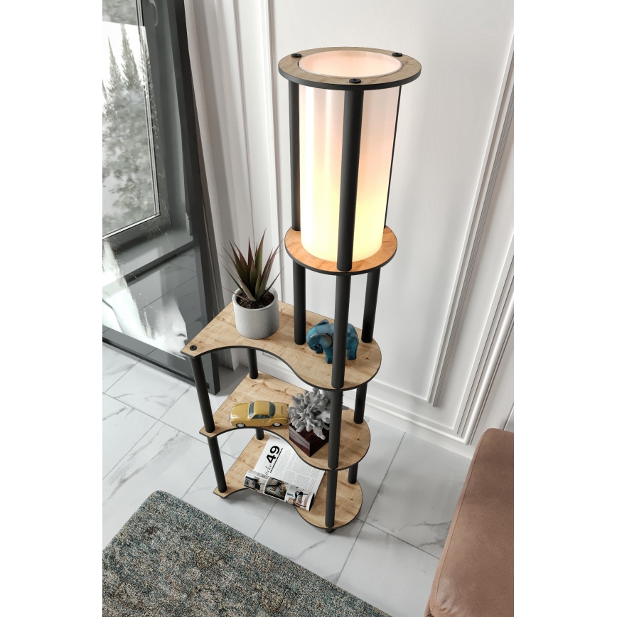 Stehleuchte mit Ablagen NOTO 1xE27/40W/230V beige/schwarz