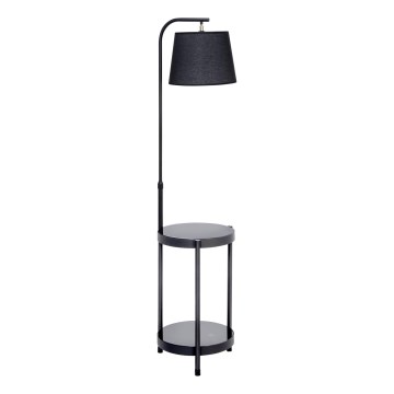 Stehleuchte mit Tisch 1xE27/60W/230V USB schwarz