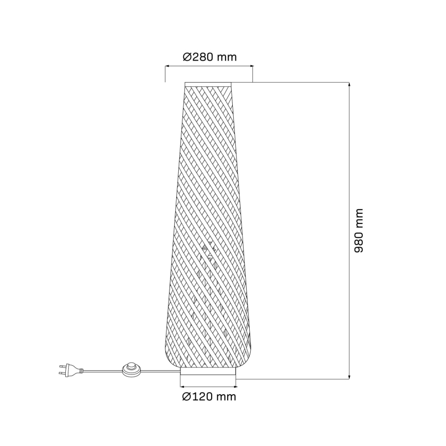 Stehleuchte ZANZIBAR 1xE27/20W/230V schwarz