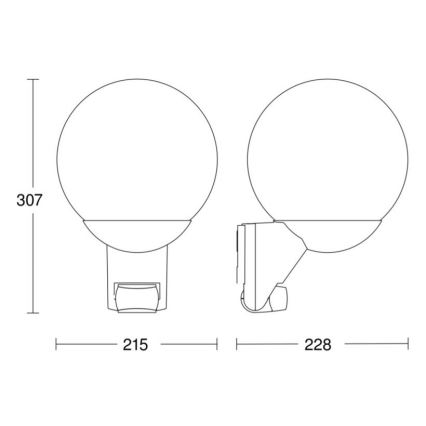 STEINEL 005917 - Außenwandleuchte mit Sensor L585S 1xE27/60W weiß IP44