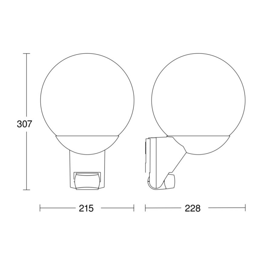 STEINEL 005917 - Außenwandleuchte mit Sensor L585S 1xE27/60W weiß IP44