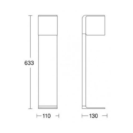 Steinel 055486 - LED-Außenpollerleuchte mit Sensor CUBO LED/9,5W/230V IP44 silber