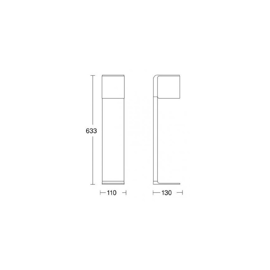 Steinel 055486 - LED-Außenpollerleuchte mit Sensor CUBO LED/9,5W/230V IP44 silber