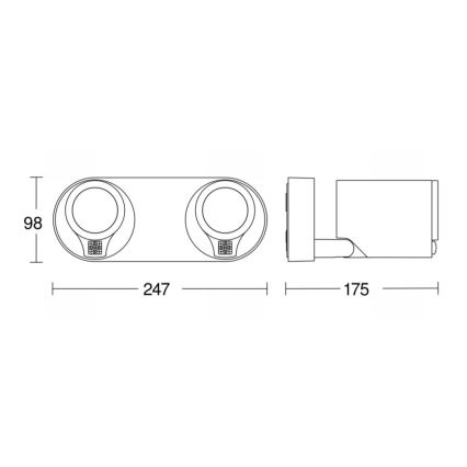 STEINEL 058654- LED-Außenleuchte mit Sensor SPOT DUO 2xGU10/7,5W/230V IP44