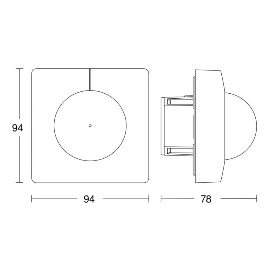 Steinel 068578 – Bewegungsmelder IS 3360 40m V3 KNX quadratisch schwarz