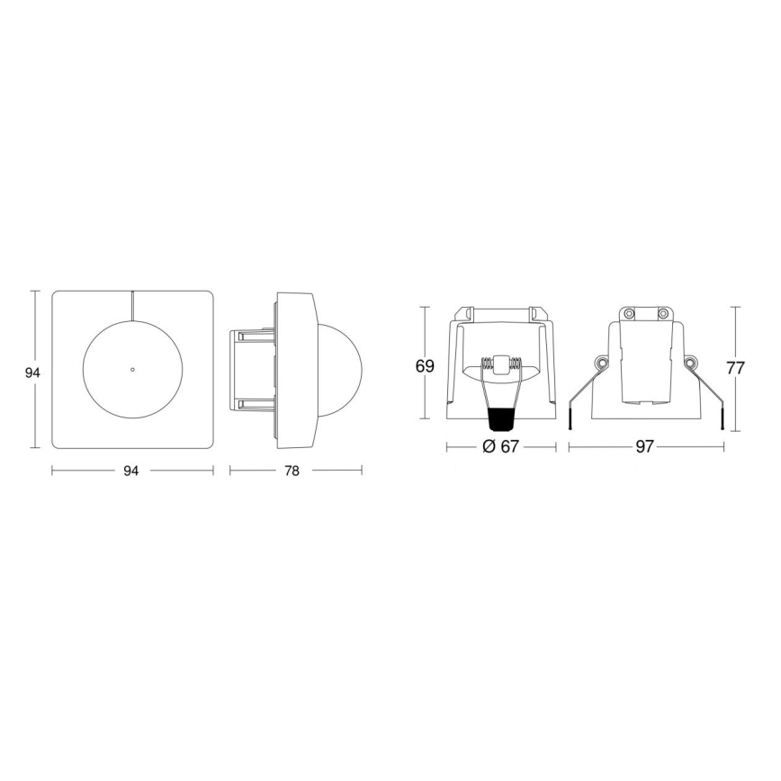 Steinel 080624 - Bewegungsmelder IS 3360 DALI-2 APC quadratisch weiß