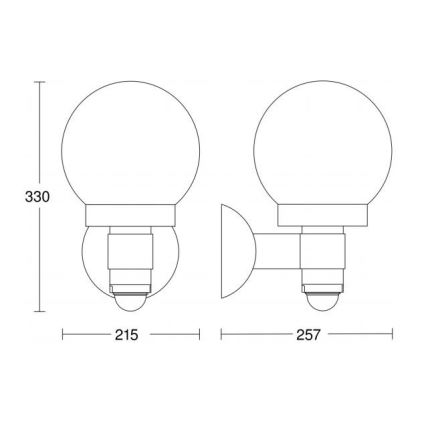 Steinel 657413 - Außensensor-Leuchte L 115 S 1xE27/60W/230V IP44