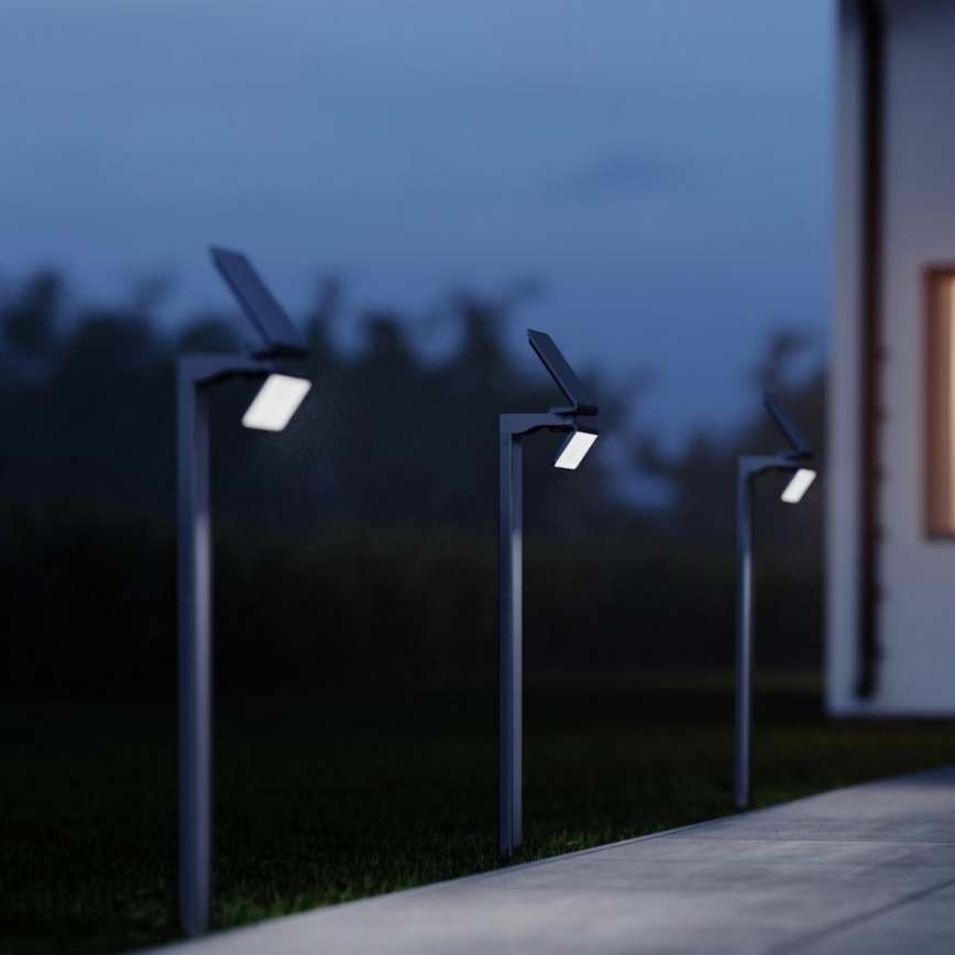 STEINEL 671211 - Solar-Sensor LED-Strahler XSolar GL-S 0,5W/LED silbern IP44 2500 mAh