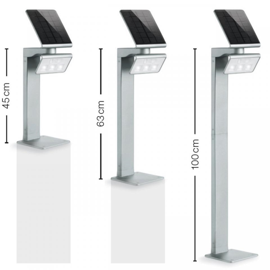 STEINEL 671211 - Solar-Sensor LED-Strahler XSolar GL-S 0,5W/LED silbern IP44 2500 mAh