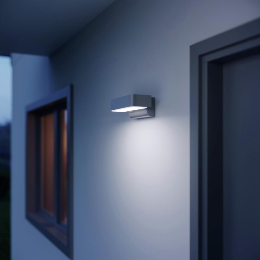 STEINEL 87555 - LED-Outdoor-Wandleuchte mit Sensor L 800 SC LED/7,5W/230V IP44 silbern