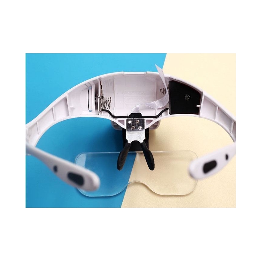 Stirnlupe mit LED-Beleuchtung 2xLED/3xAAA