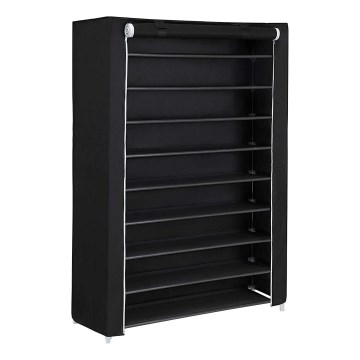 Stoffschrank mit Regalen MATIS 100x162 cm schwarz