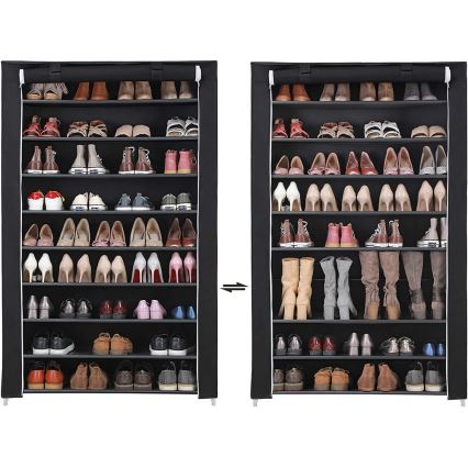 Stoffschrank mit Regalen MATIS 100x162 cm schwarz