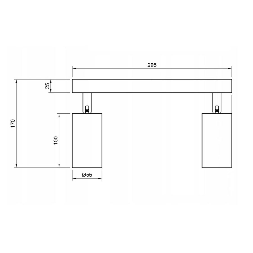 Strahler 2xGU10/35W/230V schwarz